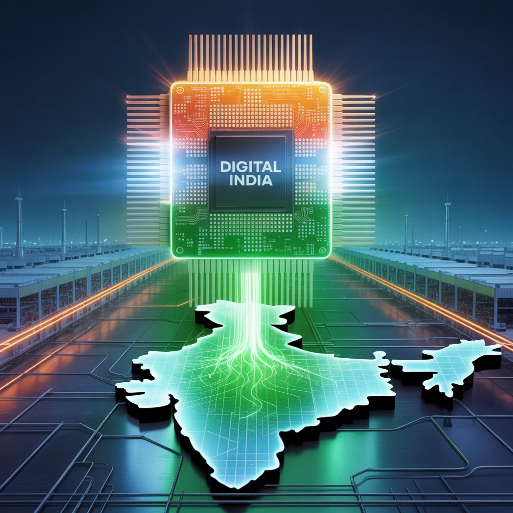 India steps into semiconductor self-reliance with Digital India initiatives, boosting chip manufacturing and powering the nation’s technological future.